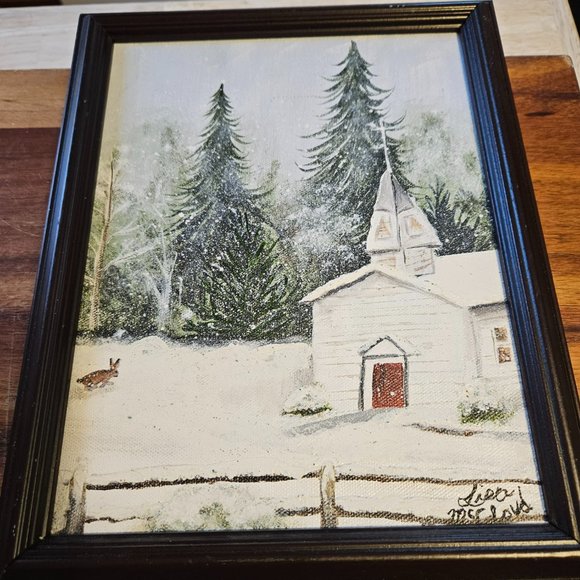 WINTER SCENE OIL PAINTING SIGNED BY ARTIST - Picture 2 of 8